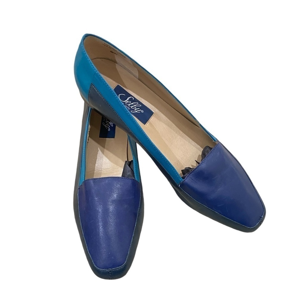 Shelby comfort flex tri-color blues slip on loafer premium leather size 9
